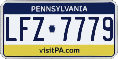 PA license plate LFZ7779