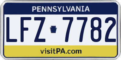 PA license plate LFZ7782