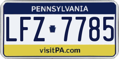 PA license plate LFZ7785