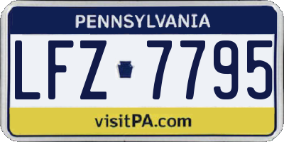 PA license plate LFZ7795