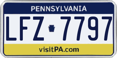 PA license plate LFZ7797