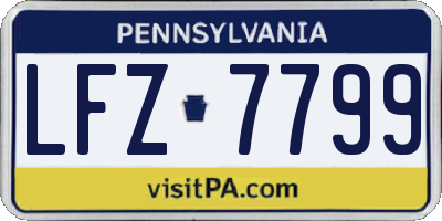 PA license plate LFZ7799