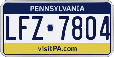 PA license plate LFZ7804