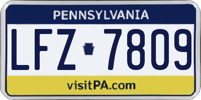 PA license plate LFZ7809