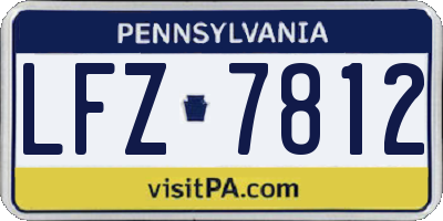 PA license plate LFZ7812