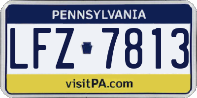PA license plate LFZ7813