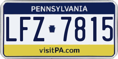 PA license plate LFZ7815