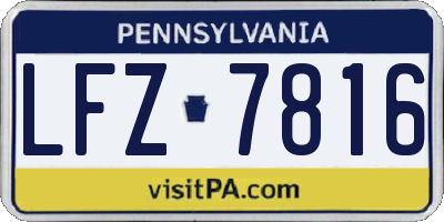 PA license plate LFZ7816