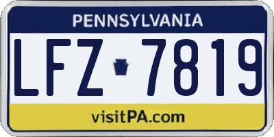 PA license plate LFZ7819