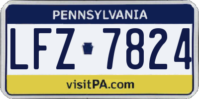 PA license plate LFZ7824