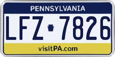 PA license plate LFZ7826