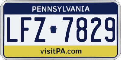PA license plate LFZ7829