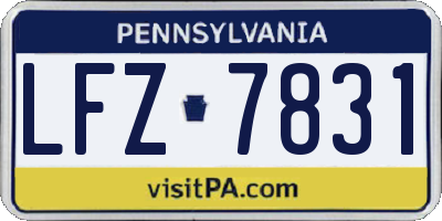 PA license plate LFZ7831
