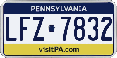 PA license plate LFZ7832