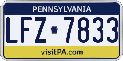 PA license plate LFZ7833