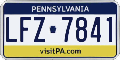 PA license plate LFZ7841