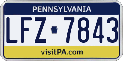 PA license plate LFZ7843