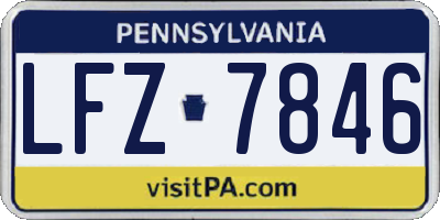 PA license plate LFZ7846