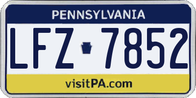 PA license plate LFZ7852