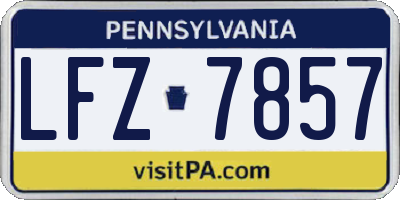 PA license plate LFZ7857