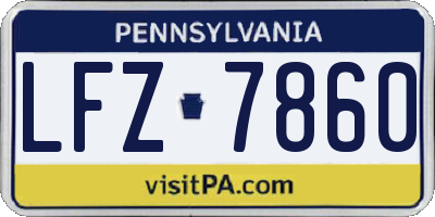 PA license plate LFZ7860