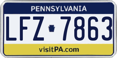 PA license plate LFZ7863
