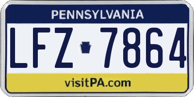 PA license plate LFZ7864