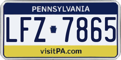 PA license plate LFZ7865
