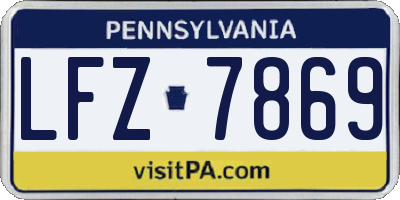 PA license plate LFZ7869