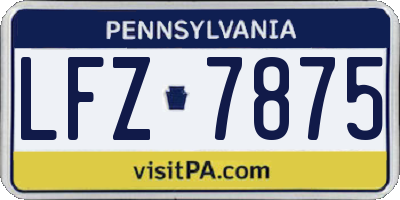 PA license plate LFZ7875