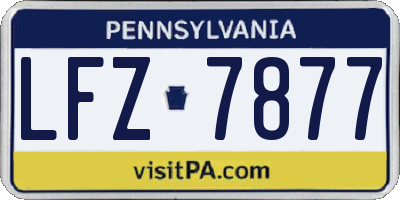 PA license plate LFZ7877