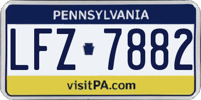 PA license plate LFZ7882