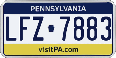 PA license plate LFZ7883