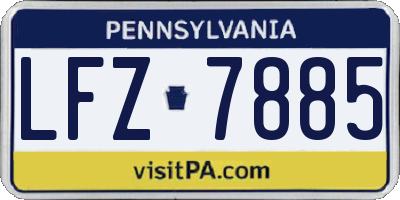 PA license plate LFZ7885
