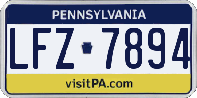 PA license plate LFZ7894