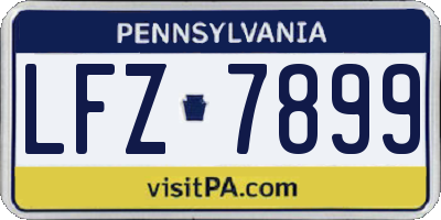 PA license plate LFZ7899