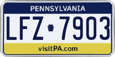 PA license plate LFZ7903