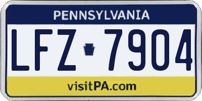 PA license plate LFZ7904