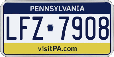 PA license plate LFZ7908