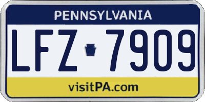 PA license plate LFZ7909