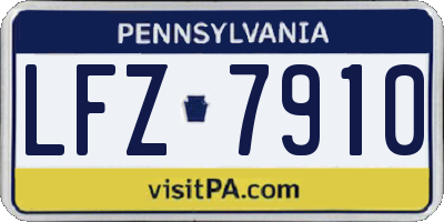 PA license plate LFZ7910