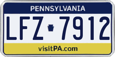 PA license plate LFZ7912