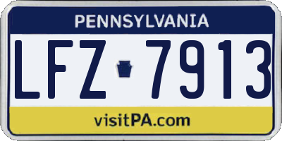 PA license plate LFZ7913