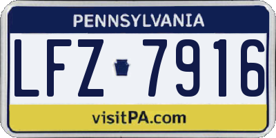 PA license plate LFZ7916