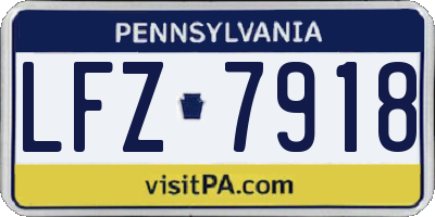 PA license plate LFZ7918
