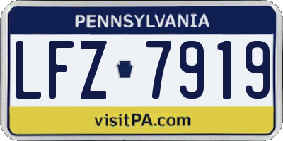 PA license plate LFZ7919
