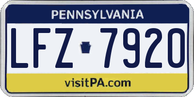 PA license plate LFZ7920