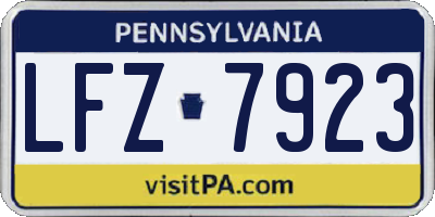 PA license plate LFZ7923