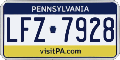 PA license plate LFZ7928