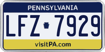 PA license plate LFZ7929